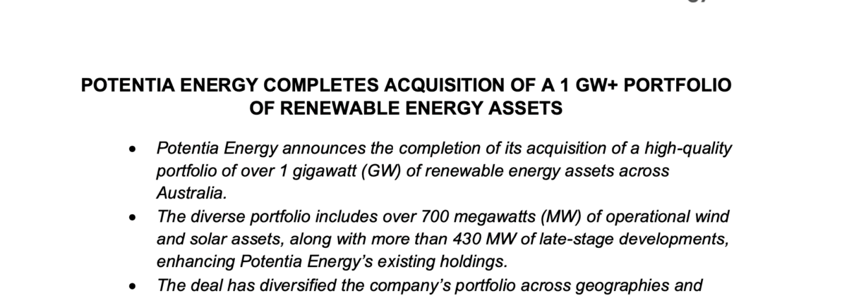 Potentia press release